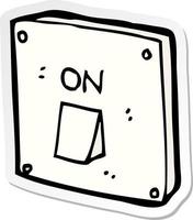 sticker of a cartoon light switch vector