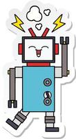 sticker of a cute cartoon robot vector