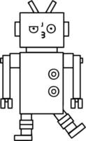 line drawing cartoon robot vector