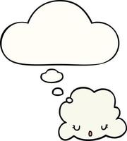 cute cartoon cloud and thought bubble vector