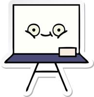 sticker of a cute cartoon white board vector