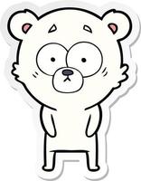 sticker of a surprised polar bear cartoon vector