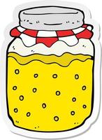 sticker of a cartoon honey jar vector