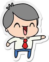 sticker cartoon of kawaii man in suit vector