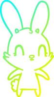 cold gradient line drawing cute cartoon rabbit vector
