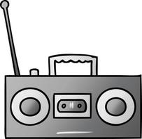 gradient cartoon doodle of a gradient cassette player vector