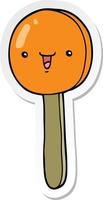 sticker of a cartoon lollipop vector