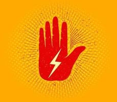 hand with lightning vector