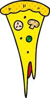 cartoon doodle of a slice of pizza vector