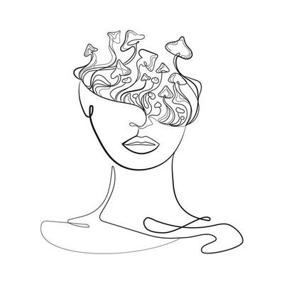 Abstract woman face with mushrooms on head Minimal art,line drawing,vector fantasy drawing of a girl with mushrooms,sketch for logo design,t-shirt print, tattoo idea,emblem 10475015 Vector Art at Vecteezy Abstract woman face with mushrooms on head Minimal art,line drawing,vector fantasy drawing of a girl with mushrooms,sketch for logo design,t-shirt print, tattoo idea,emblem 10475015 Vector Art at Vecteezy