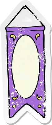 distressed sticker of a cartoon regal banner