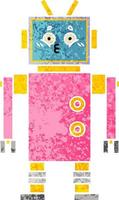 retro illustration style cartoon robot vector