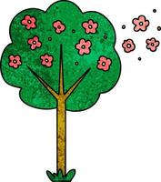 quirky hand drawn cartoon tree vector