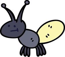 quirky hand drawn cartoon light bug vector