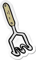 sticker of a cartoon potato masher vector