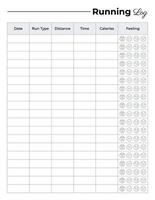 Running log training diary, Running tracker vector