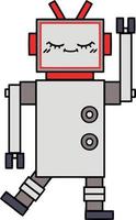 lindo robot de dibujos animados vector