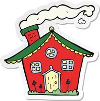 sticker of a cartoon house vector