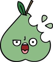 cute cartoon green pear vector