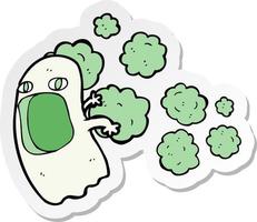 sticker of a cartoon ghost vector