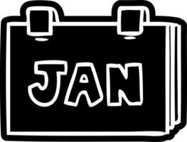 cartoon icon drawing of a calendar with jan vector