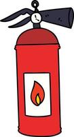 quirky hand drawn cartoon fire extinguisher vector