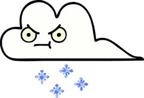 comic book style cartoon snow cloud vector