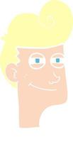 flat color illustration of a cartoon smiling man vector