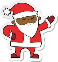 sticker of a cartoon santa claus vector