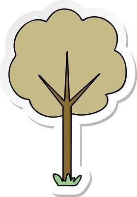 sticker of a quirky hand drawn cartoon tree