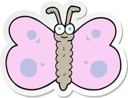 sticker of a cartoon butterfly vector