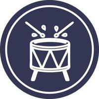 beating drum circular icon vector