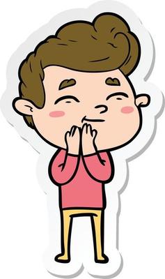 sticker of a happy cartoon man