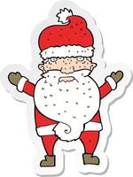 sticker of a cartoon grumpy santa vector