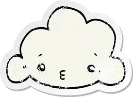 distressed sticker of a cartoon cloud vector