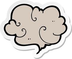 sticker of a cartoon cloud of smoke vector