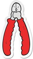 sticker of a cartoon pliers vector