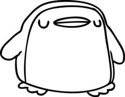 line drawing kawaii of a cute penguin vector