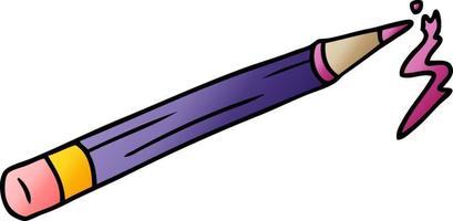 gradient cartoon doodle of a coloured pencil vector