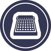 icono circular calendario mensual vector