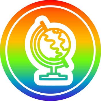 globe map circular in rainbow spectrum vector