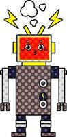 comic book style cartoon robot malfunction vector