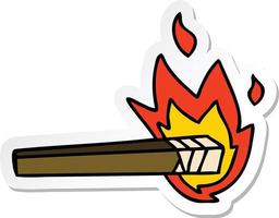 sticker of a quirky hand drawn cartoon lit torch vector