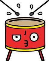 cute cartoon drum vector