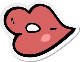 sticker of a cartoon lips vector