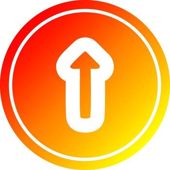 pointing arrow circular in hot gradient spectrum vector