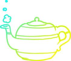 cold gradient line drawing tea pot vector