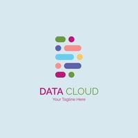 Data Cloud letter D modern logo template design for brand or company and other vector