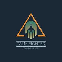 flying palm jet fighter triangle logo design template for brand or company and other vector