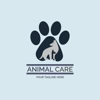 cuidado de animales adoptar y rescatar plantilla de diseño de logotipo de cuidado de tienda de mascotas para marca o empresa y otros vector